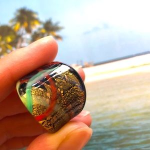 Japanese Inspired Glass Statement Ring